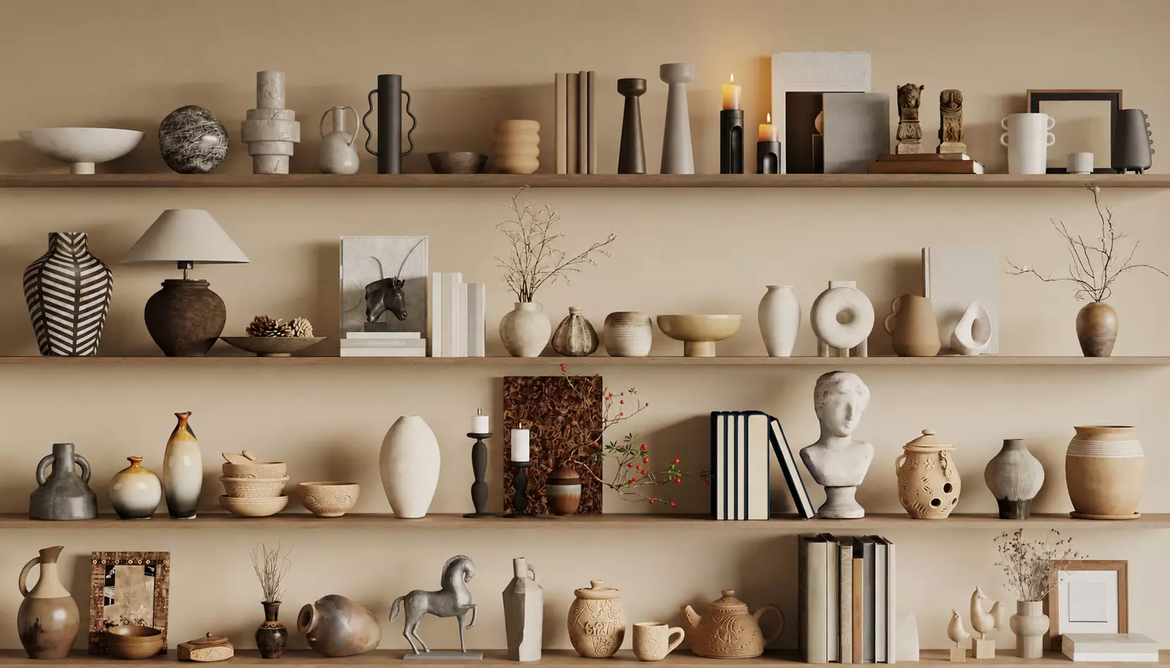Nordic Decorative Shelf Styling Collection 3D model