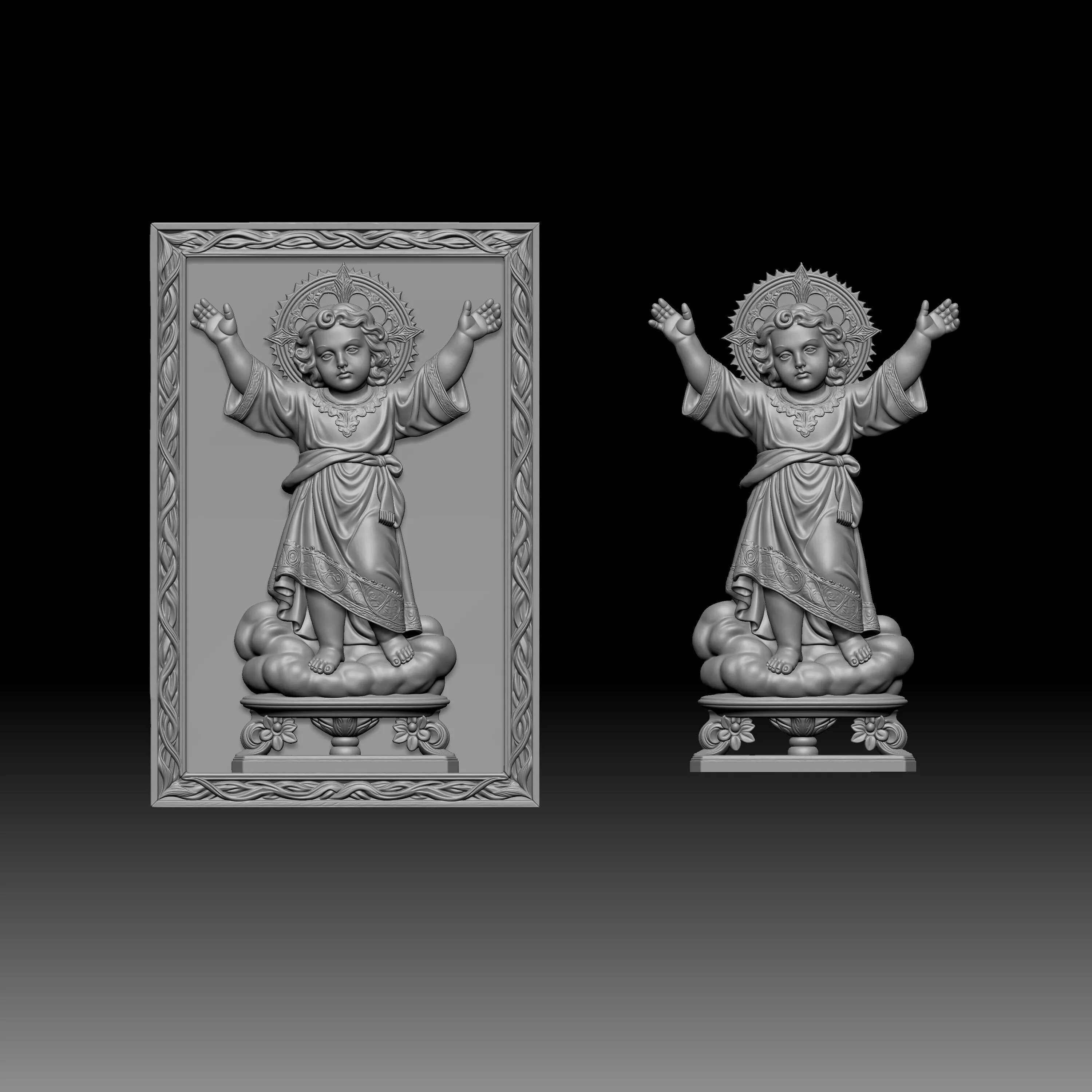 3d sculpture and miniature Divine Child Jesus 3D print model