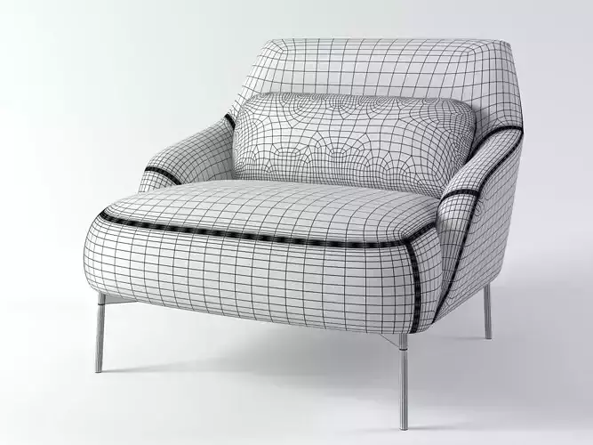 Armchair lounge chair in lime with legs