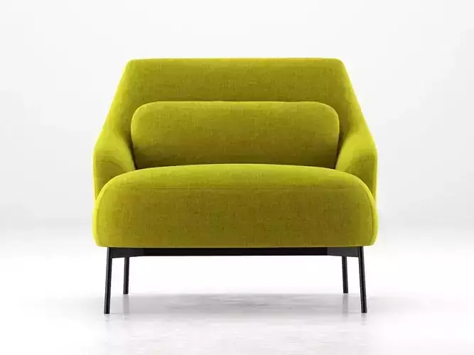 Armchair lounge chair in lime with legs