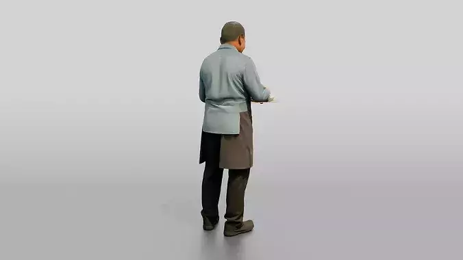 Hispanic Cafe Cook Plating Food 3D model 4