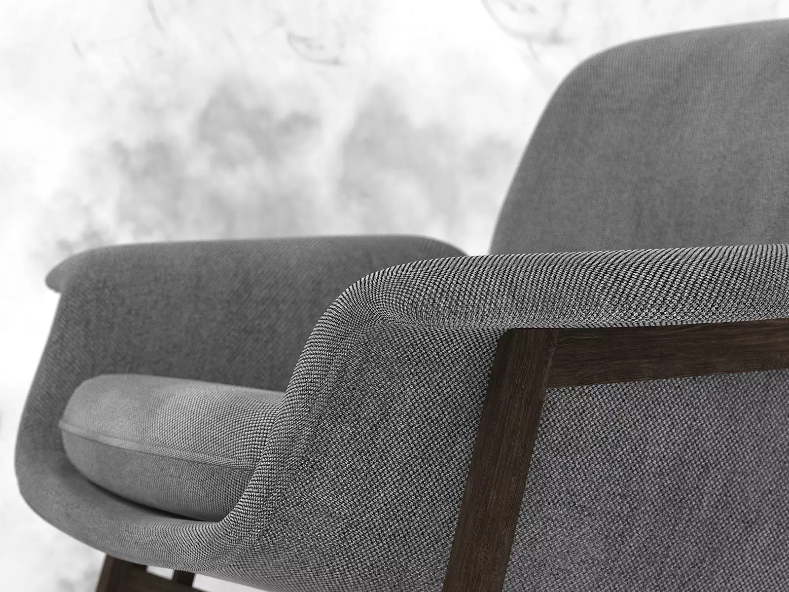 Armchair lounge chair with wooden legs 3D model_4