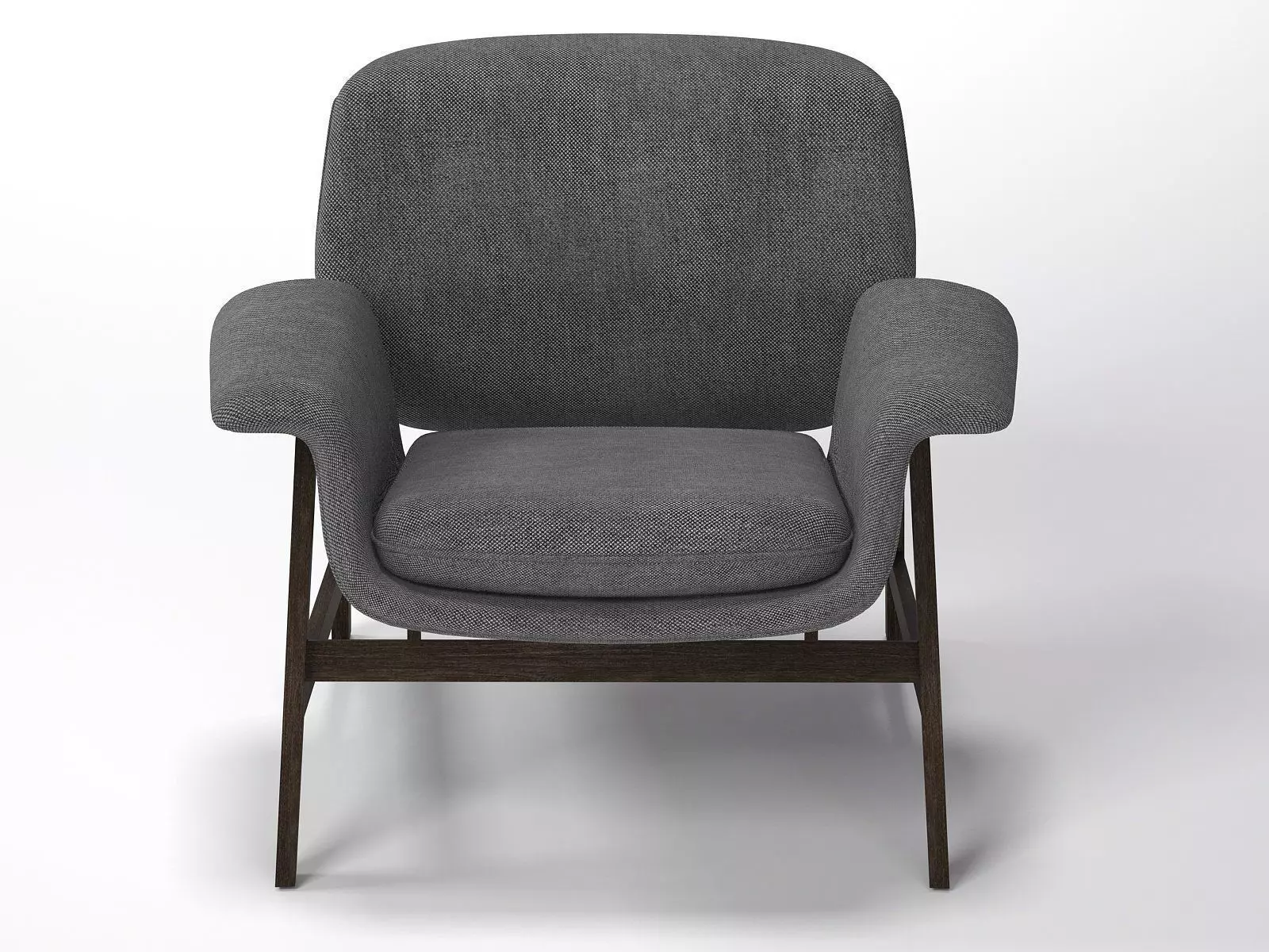 Armchair lounge chair with wooden legs 3D model_1