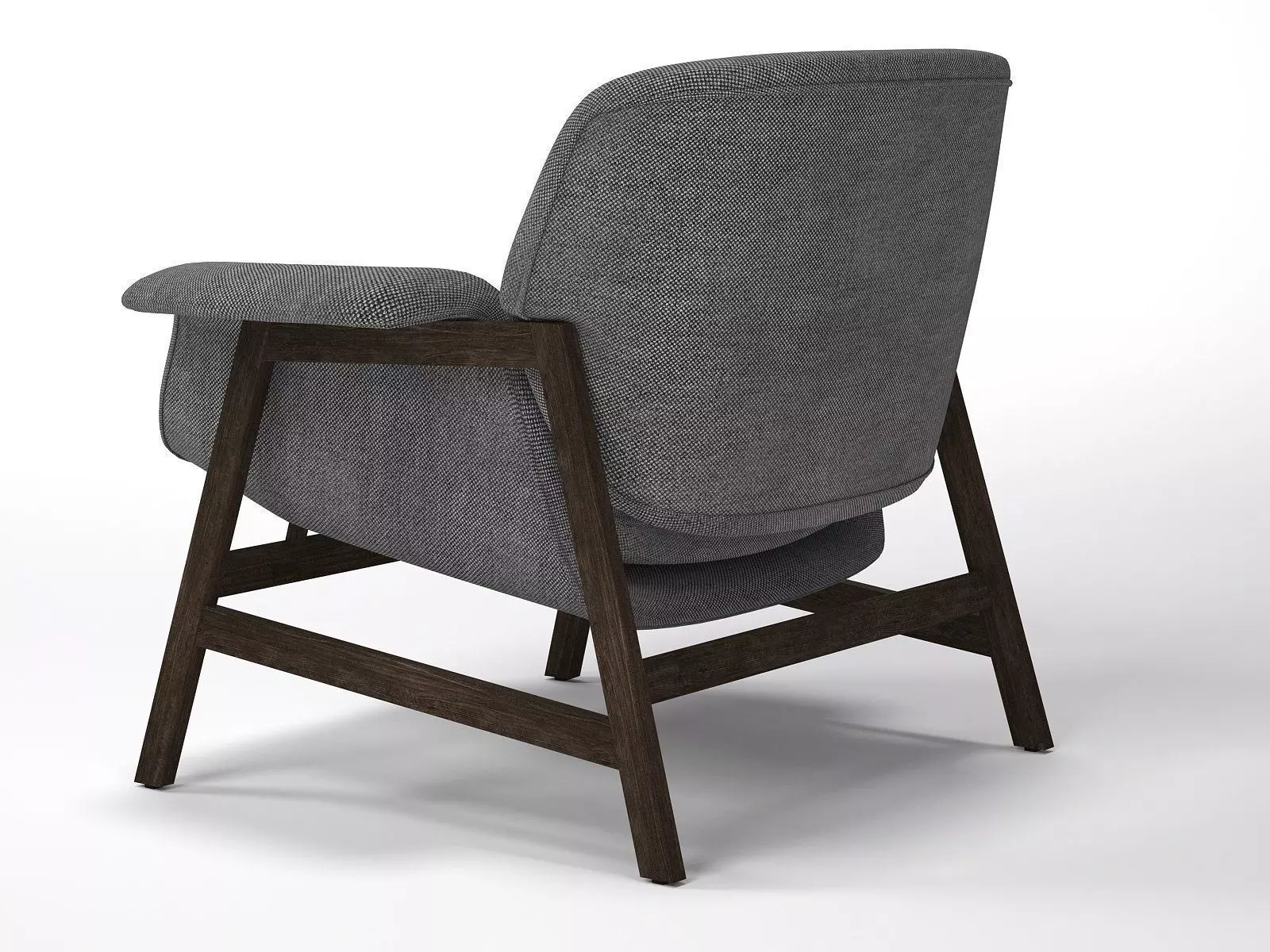 Armchair lounge chair with wooden legs 3D model_3