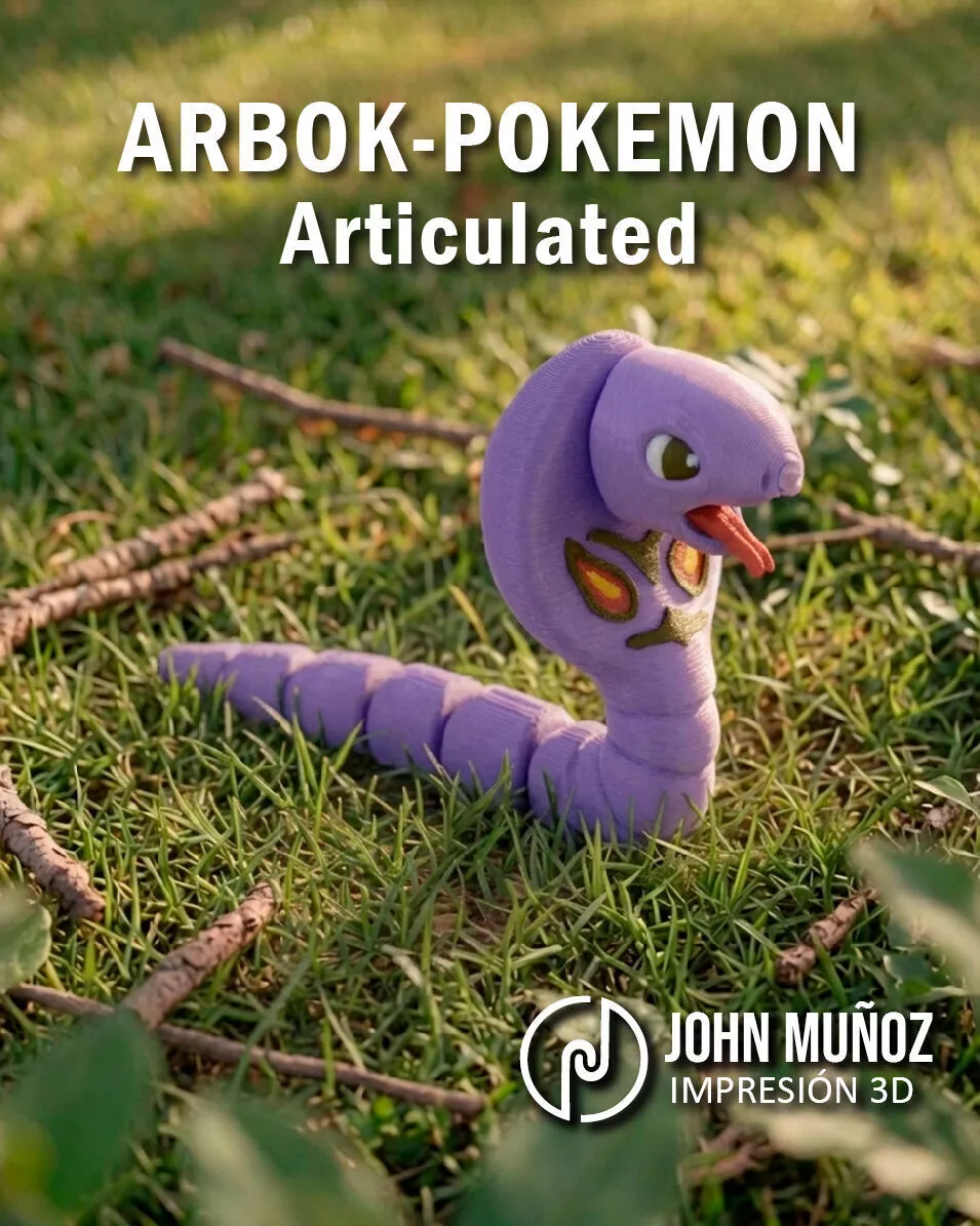Arbok Pokemon Articulated Fidget Toy Keychain 3D print model