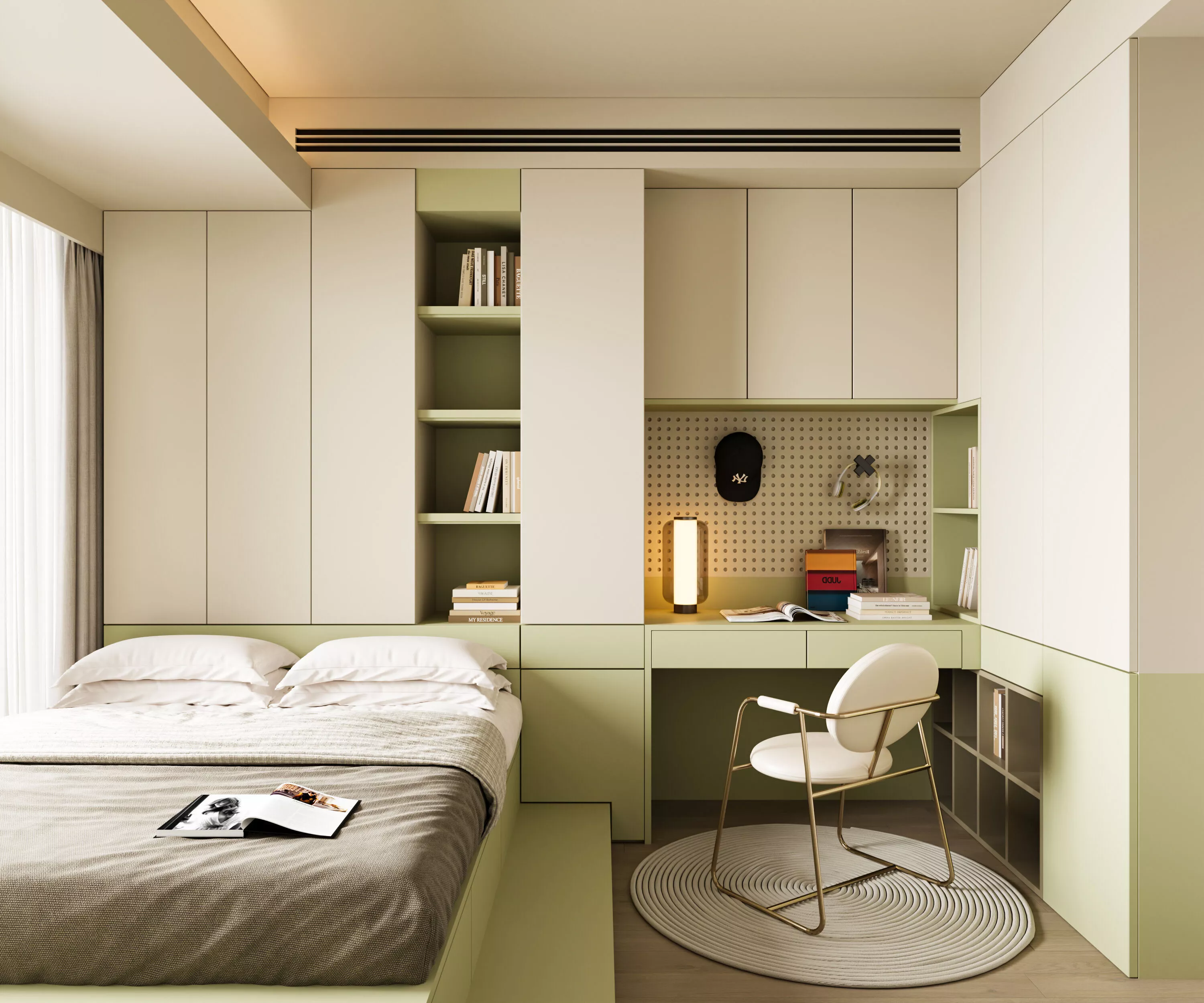 Interior Design of Bedroom and Study Room 3D model