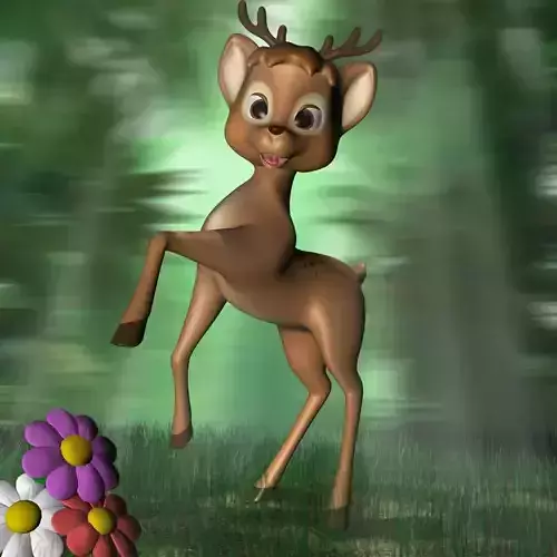 Cartoon Deer Rigged