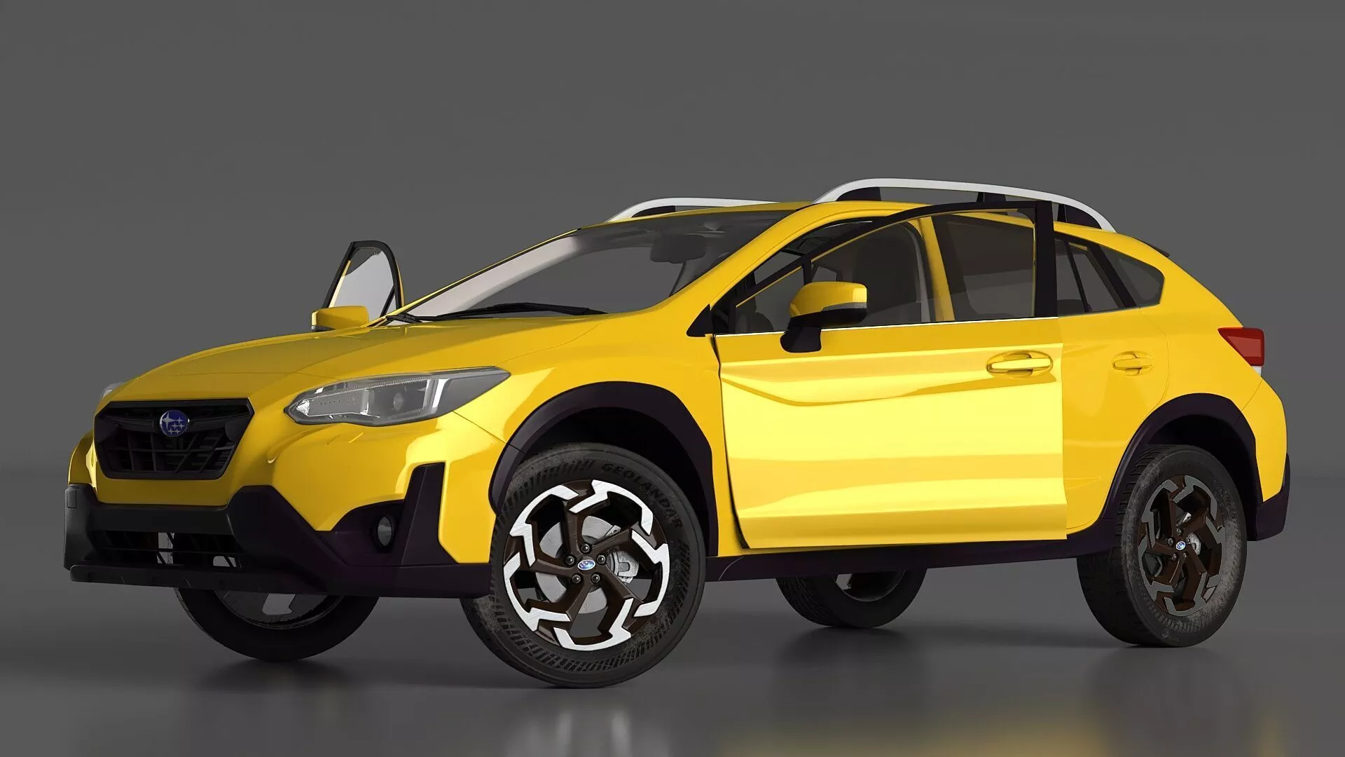 Subaru XV Crosstrek SUV 2020 Yellow Rigged for Maya 3D model