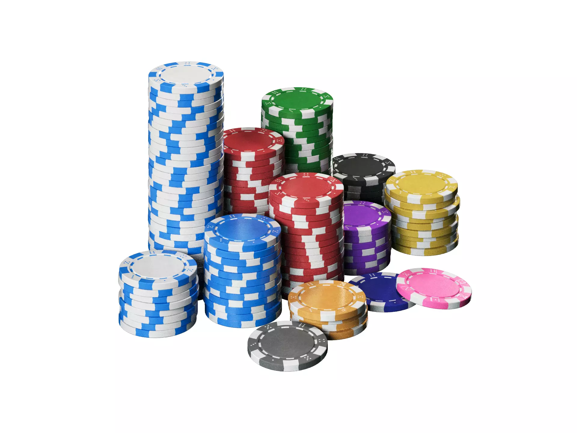 Premium Casino Chips Set for Poker Baccarat BlackJack 3D model