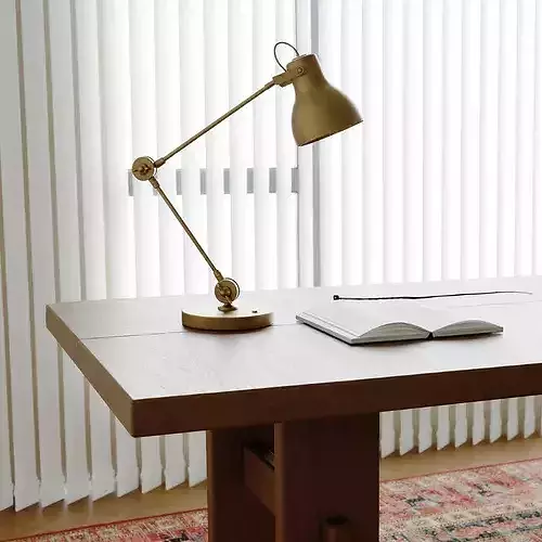 Modern Wooden Office Desk Set 3D Model 3D model 2