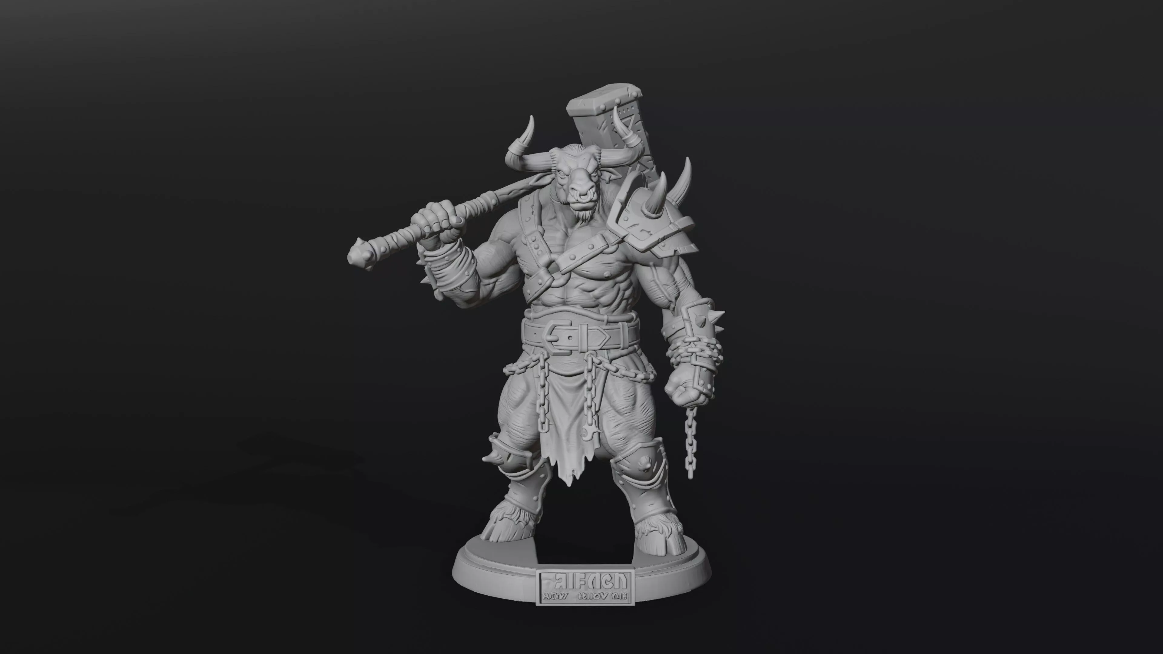 Minotaur Warrior Miniature 3D Print Model 3D print model