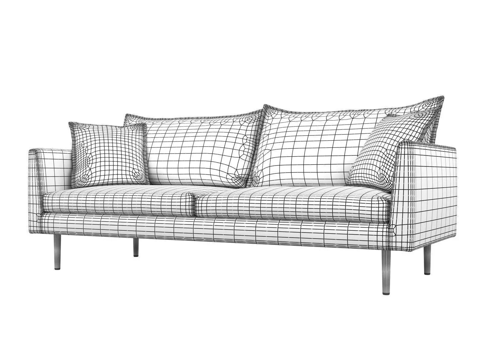 Wilhelm sofa with legs 3D model_4