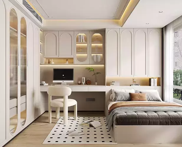 Interior Design of French Bedroom 3D model