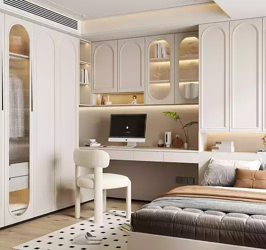 Interior Design of French Bedroom 3D model 4