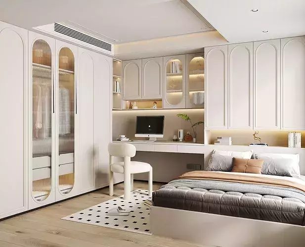 Interior Design of French Bedroom 3D model 3