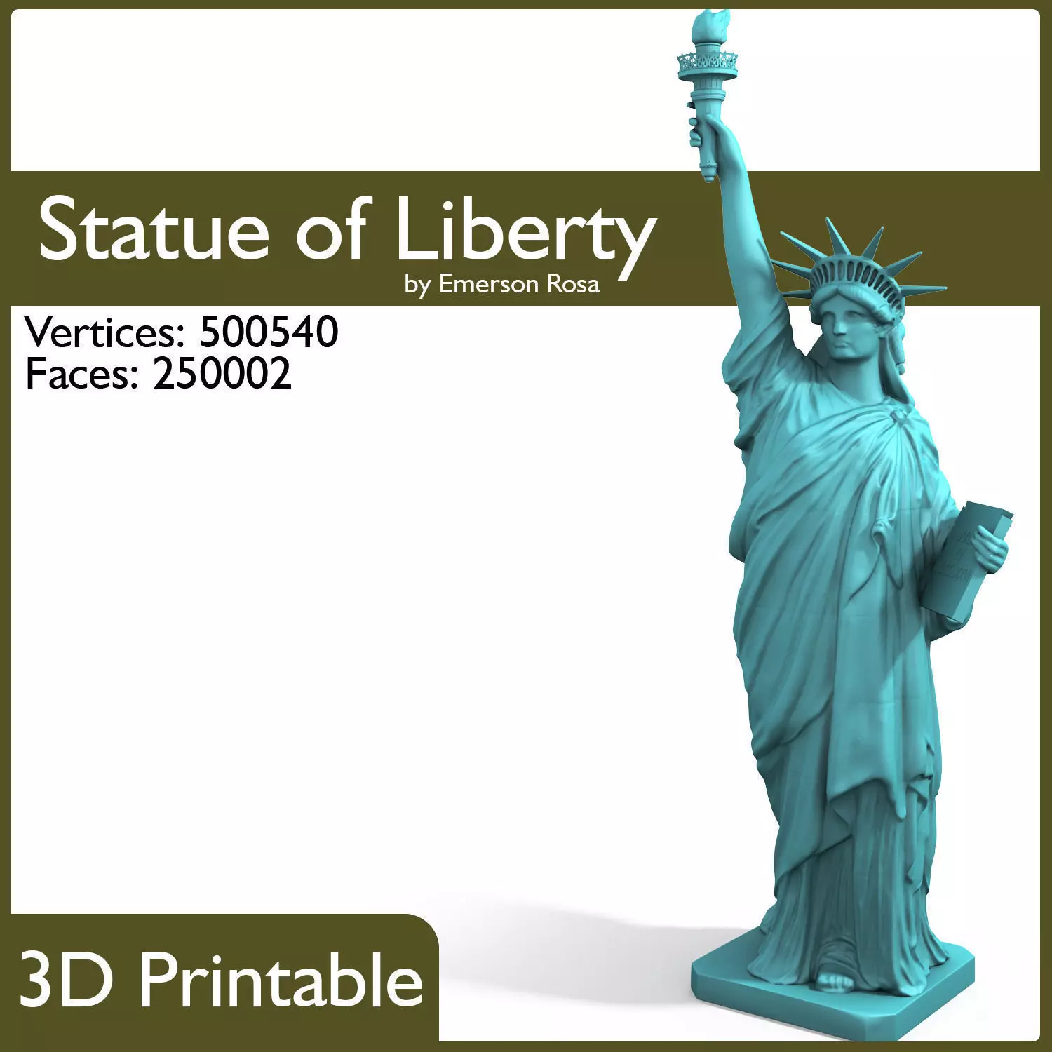 3D Printable - Statue of Liberty 3D print model_0