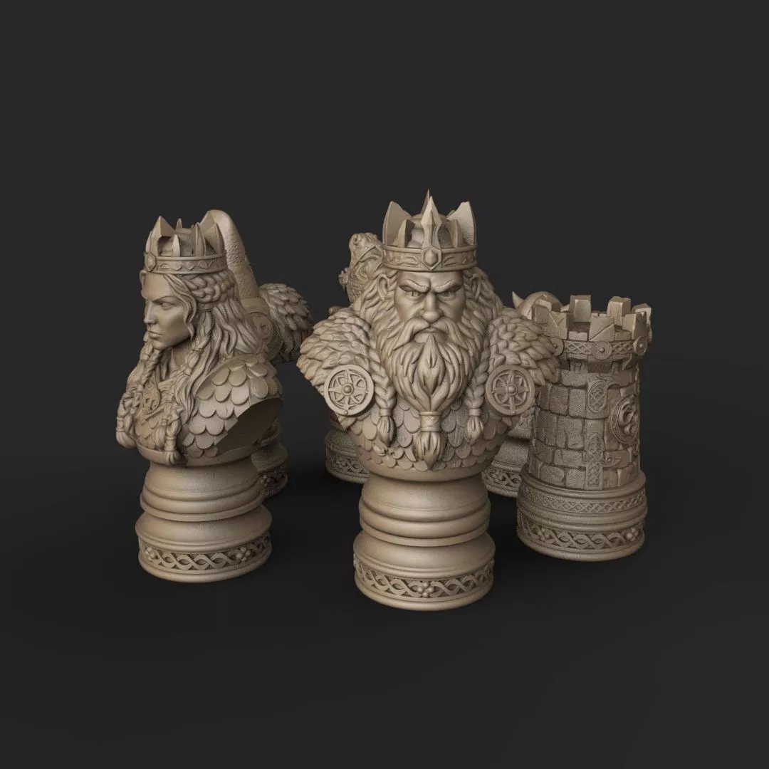 Viking Chess Set 3D print model