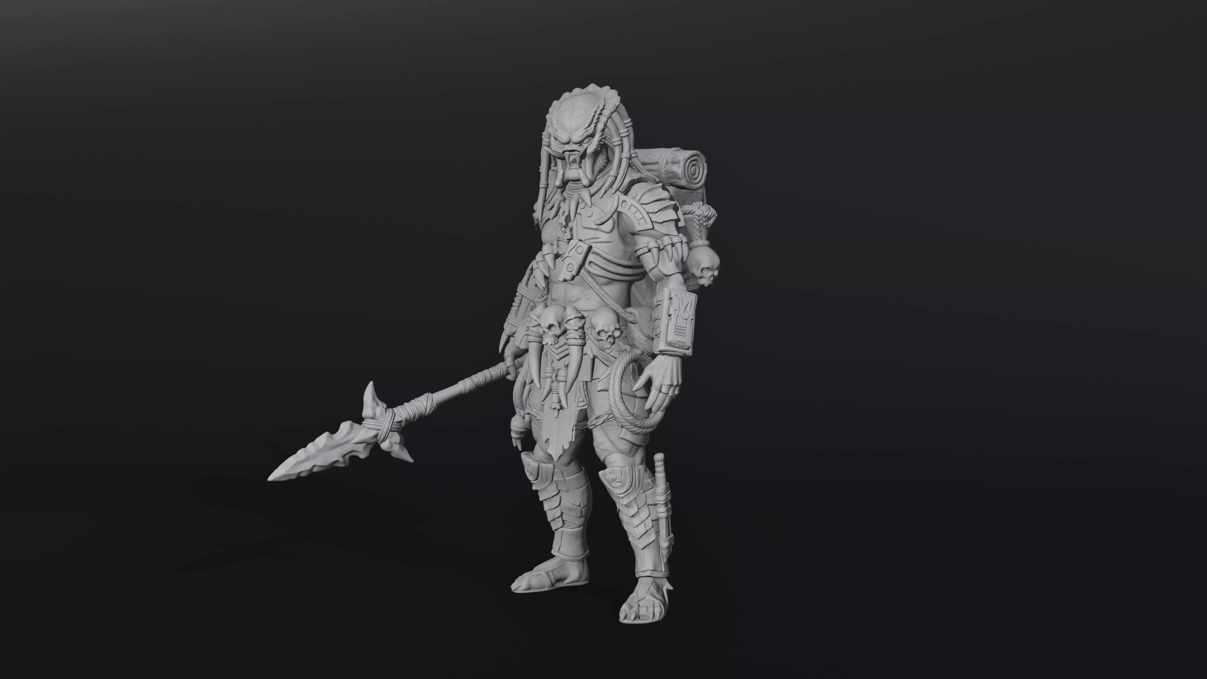 Alien Trophy Hunter Miniature 3D Print Model 3D print model