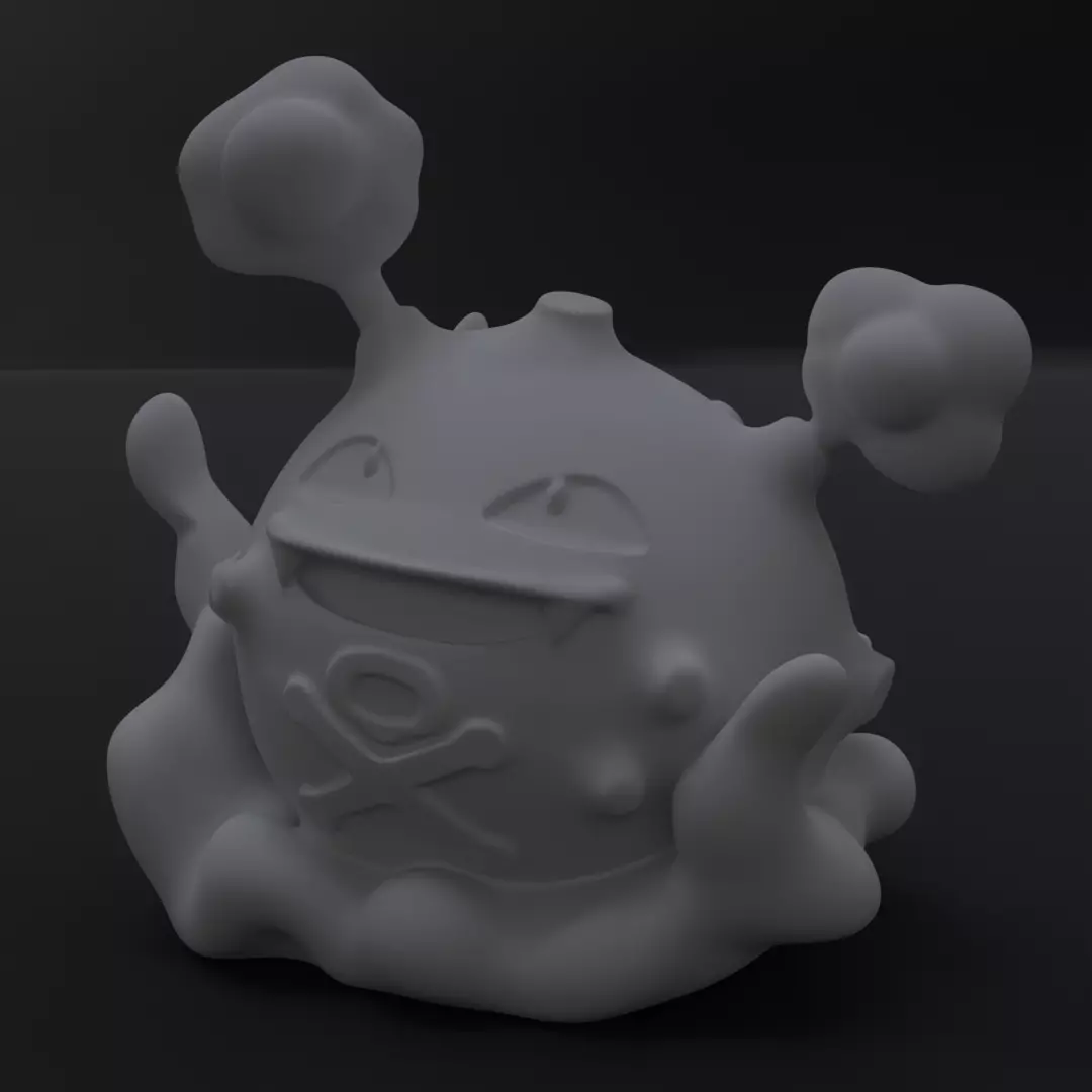 Stylized Smoke Monster Figurine 3D Print Geometric Mist Statue 3D print model