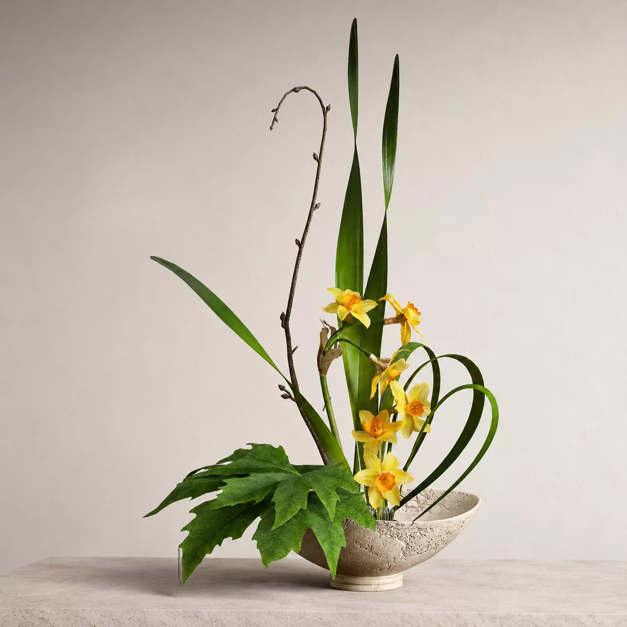 Narcissus Ikebana Arrangement 3D model