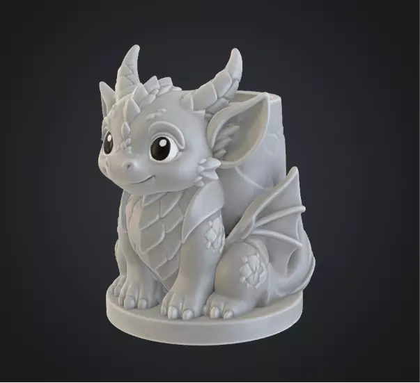 Baby Dragon Pencil Holder 3D print model
