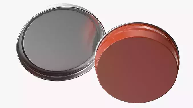 Red Caviar Empty Metal Can 3D model 7