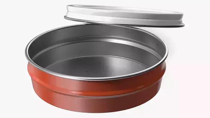Red Caviar Empty Metal Can 3D model 6