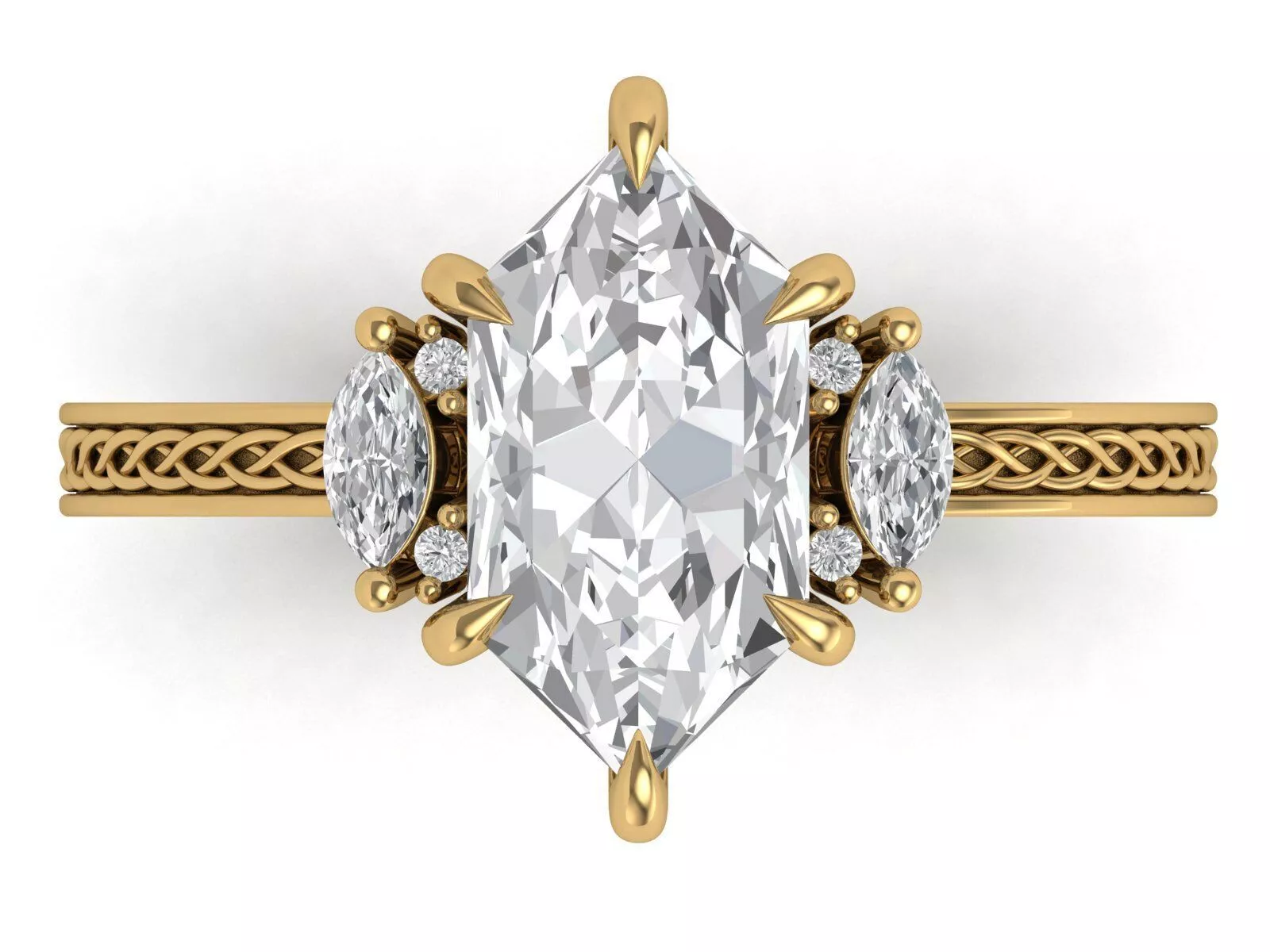 Unique Engagement Solitaire Ring 3DM 3D print model