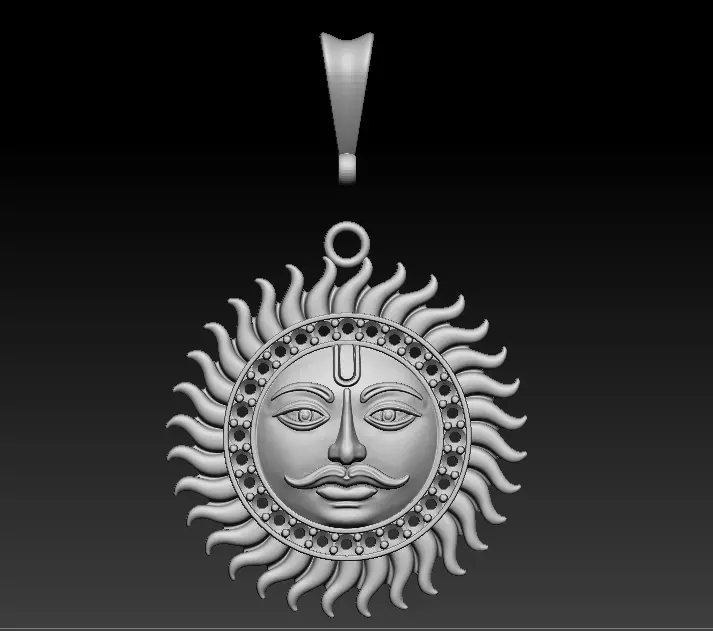 sun face pendant 3D print model