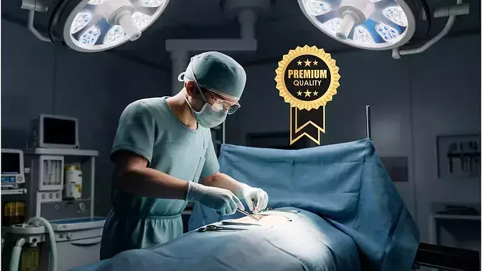 Male Surgeon Character Rigged Game Ready Hospital Medical