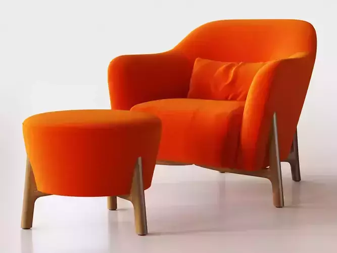 Pilotis Armchair and Pouf