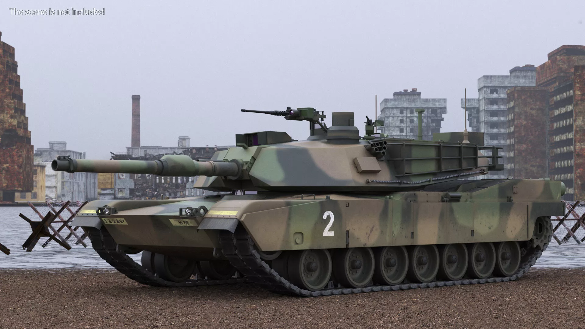 M1 Abrams Tank Rigged 3D model