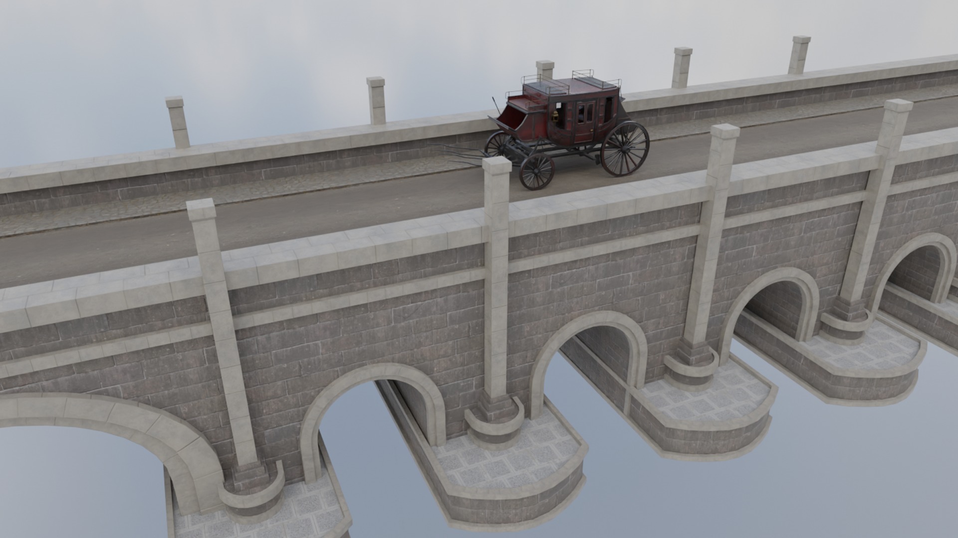 Historic Carriage  Low-poly 3D model_3