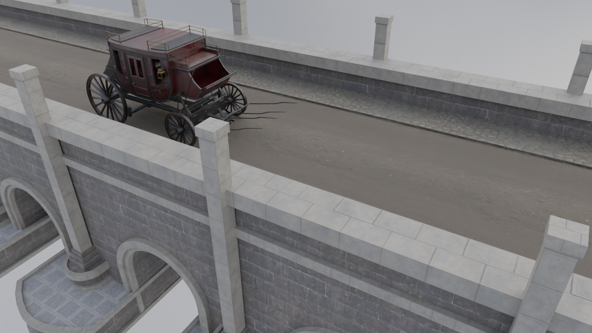 Historic Carriage  Low-poly 3D model_4