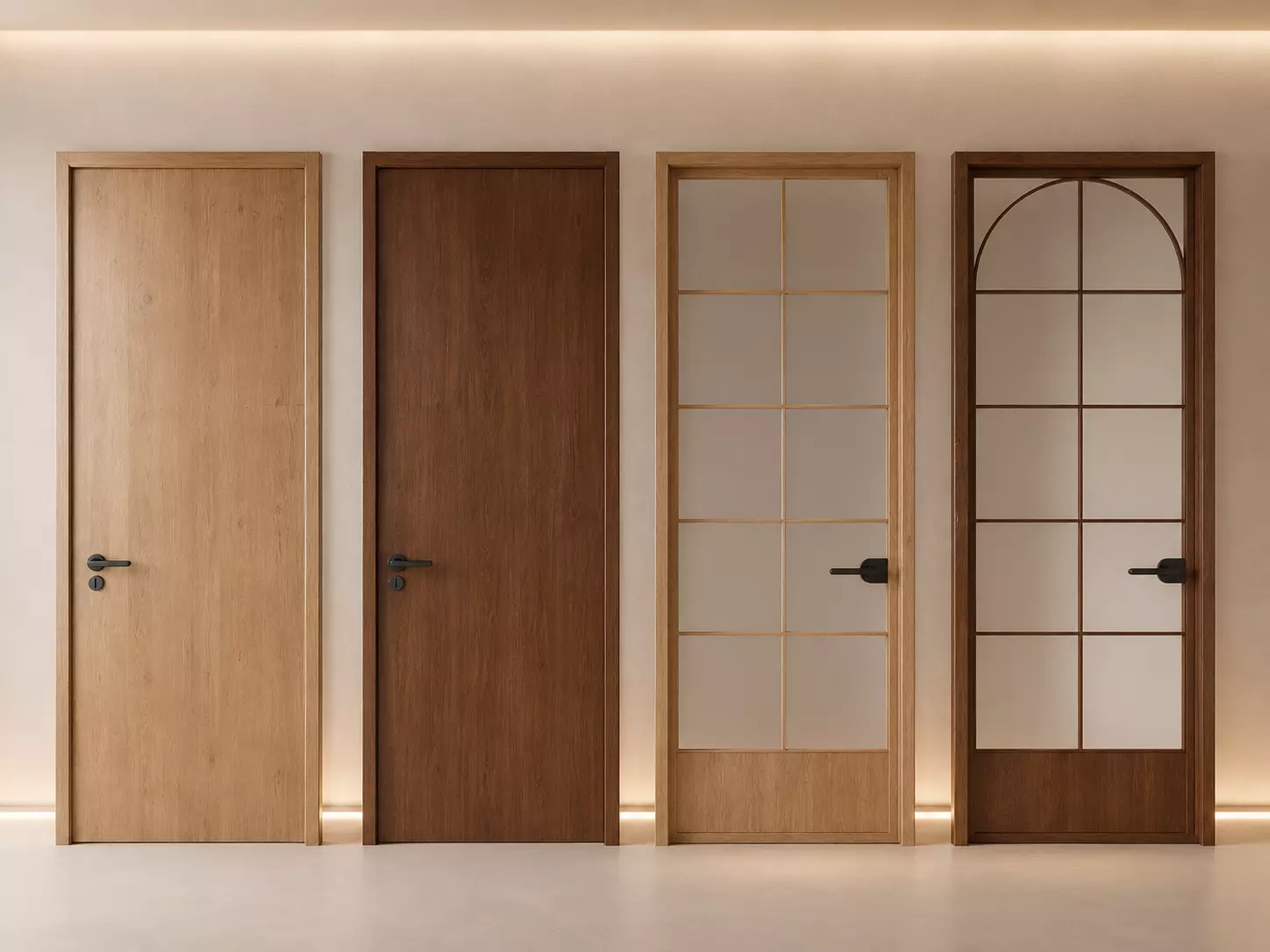 Modern Wooden Interior Door Collection 3D model