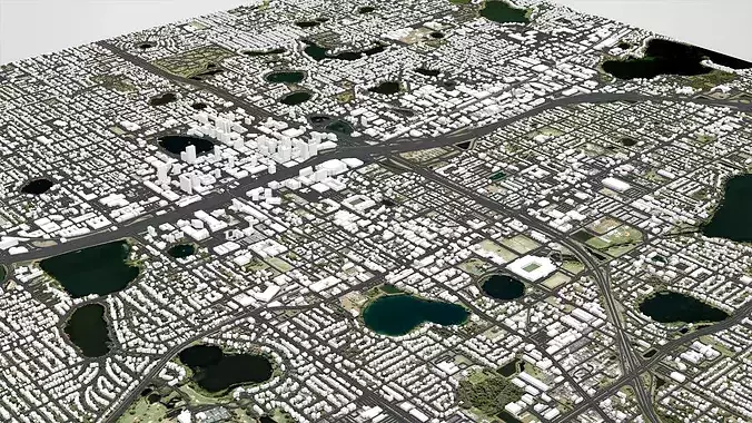 Cityscape Orlando Florida USA 3D model 4