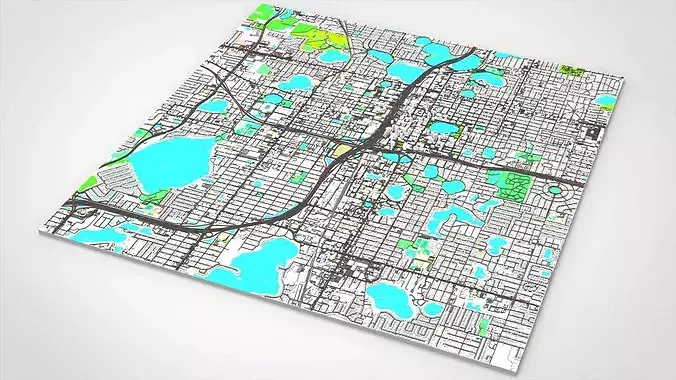 Cityscape Orlando Florida USA 3D model 7