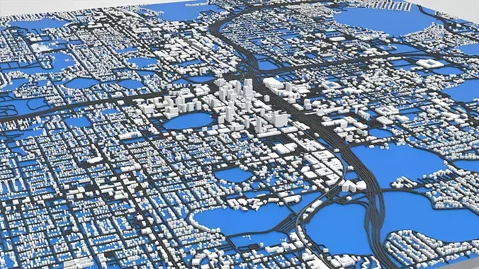 Cityscape Orlando Florida USA 3D model 6