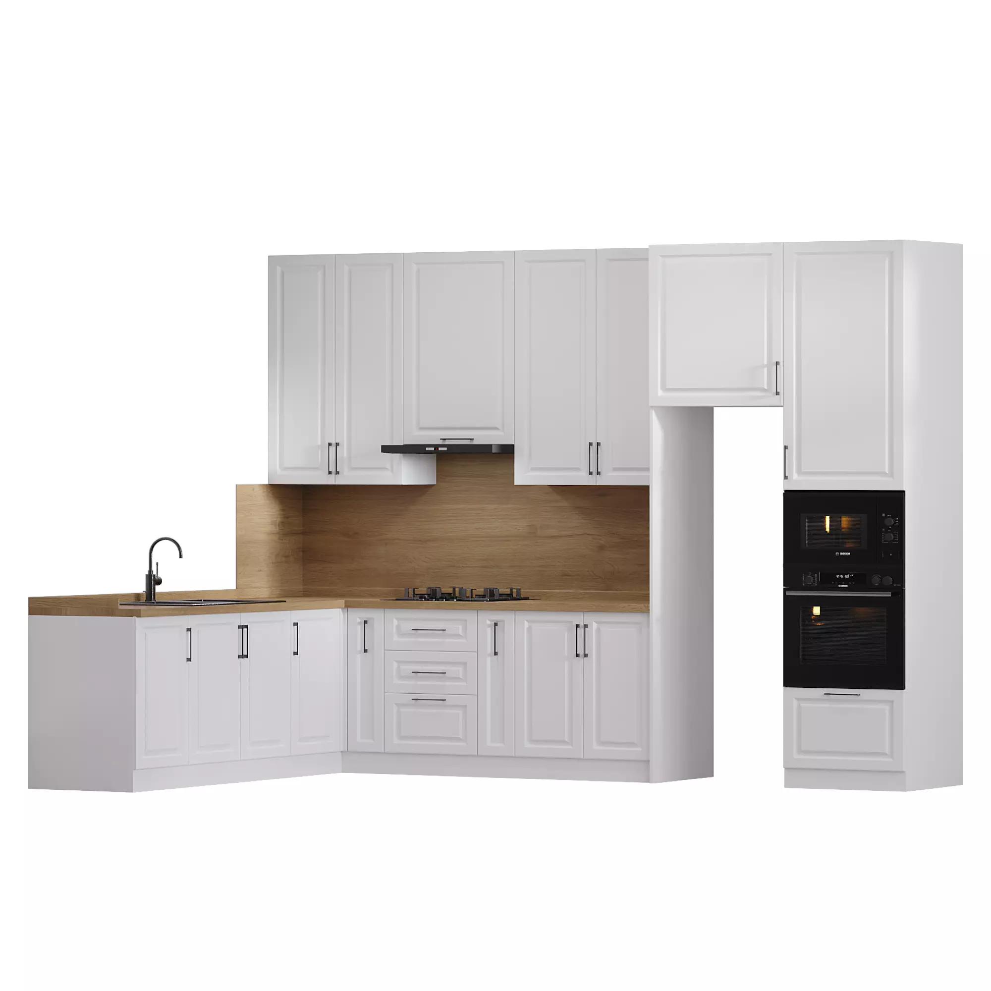 Neoclassical style kitchen set Low-poly 3D model