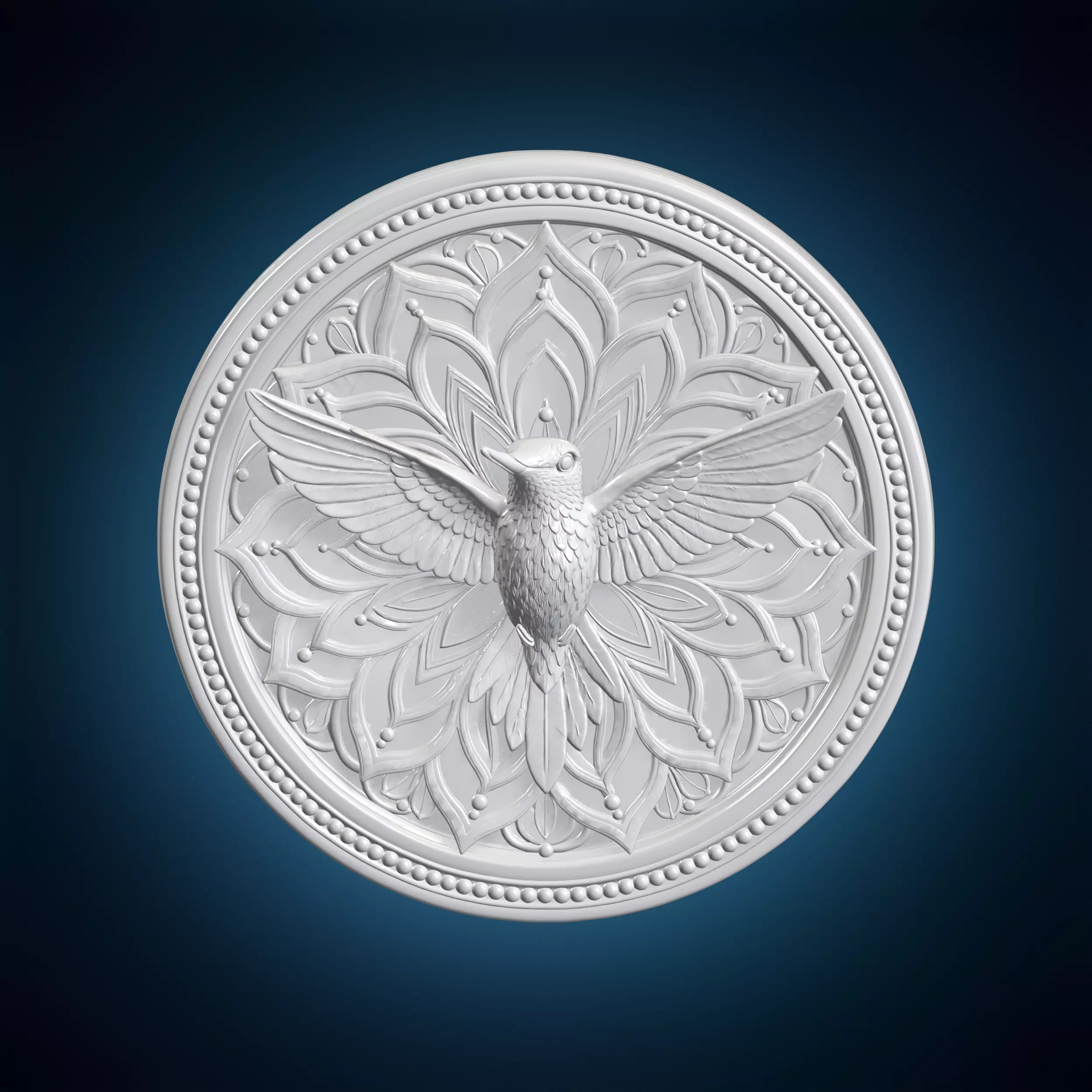 Hummingbird Mandala Wall Art 3D Print Model 3D print model