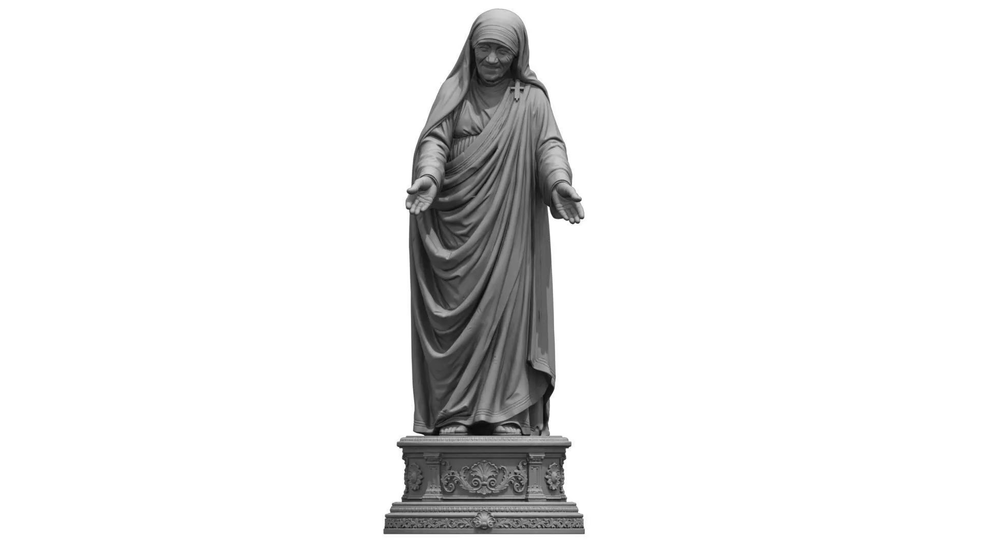 mother teresa statue hi poly 3D model