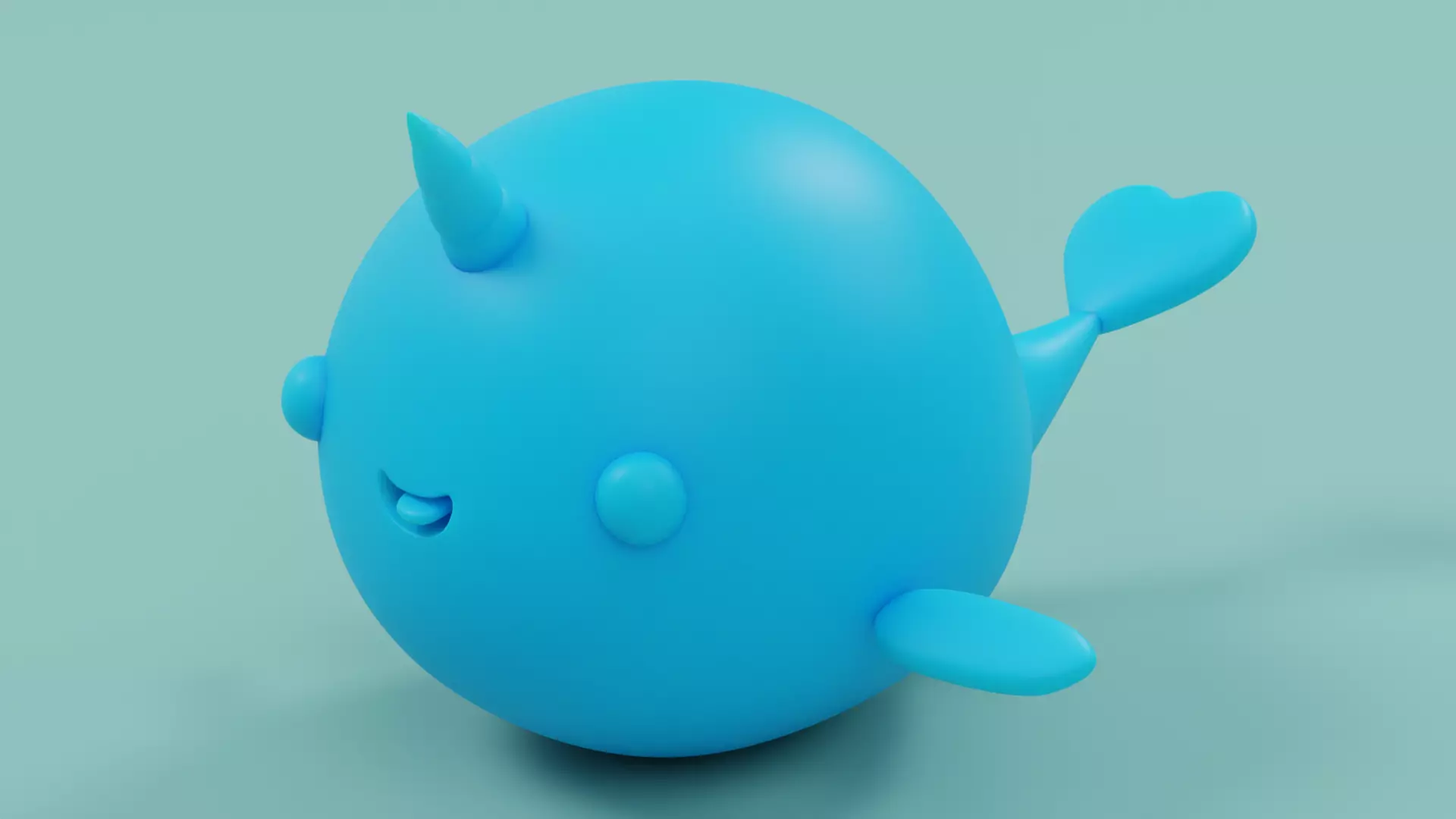 Niko the Chubby Narwhal - Cute Cartoon Character - Sample File 3D model