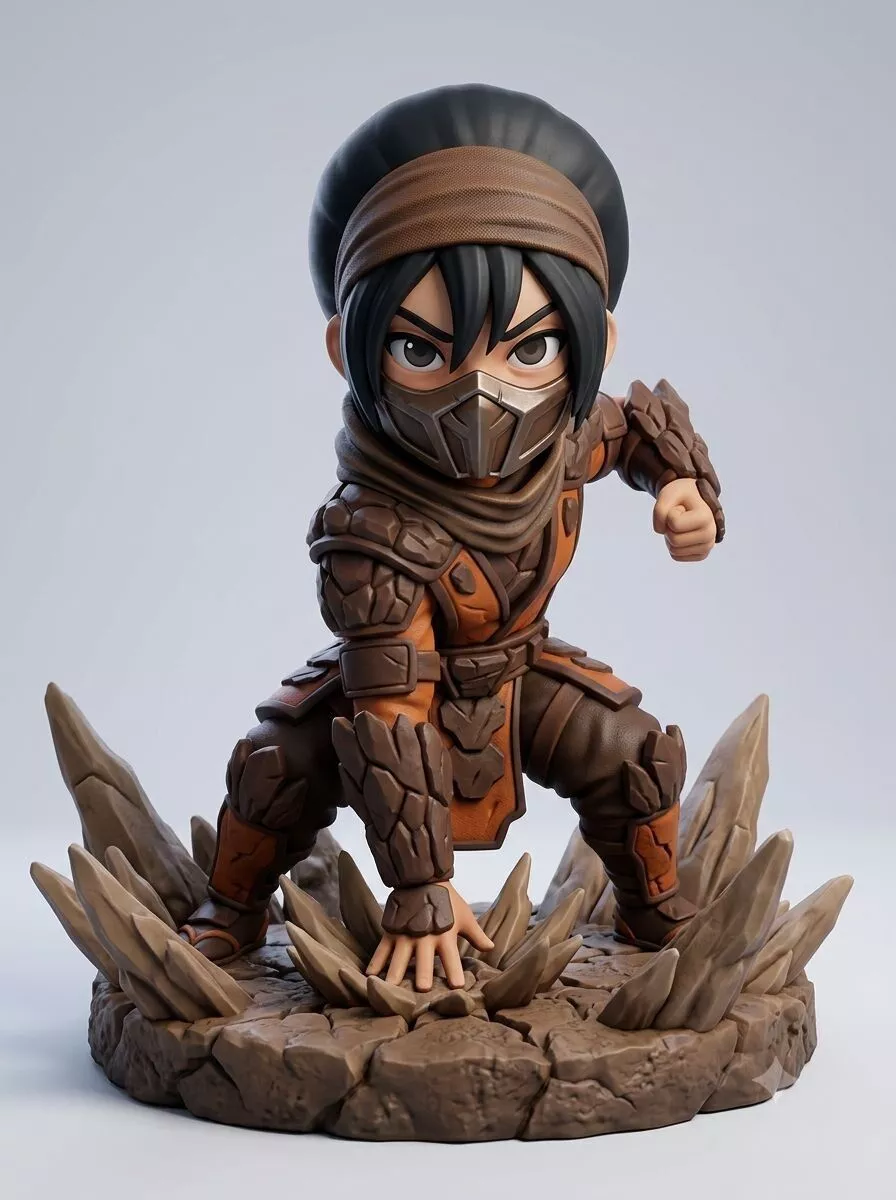 EARTH MASTER NINJA - ELEMENTAL WARRIOR STYLIZED STATUE FAN ART 3D print model