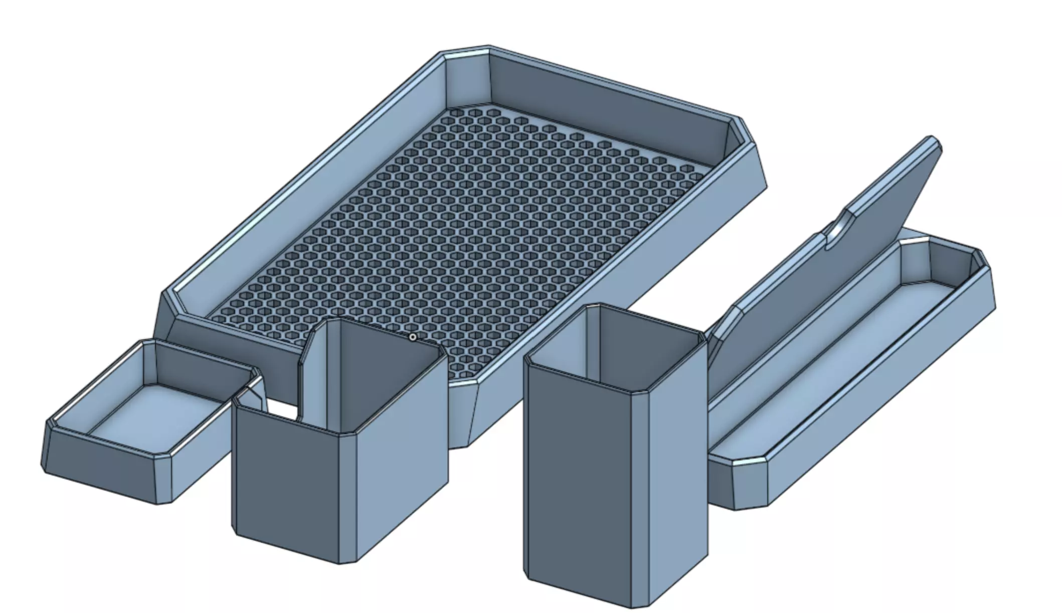 Modular Hex Desk Organizer Kit - 3D Printable 3D print model
