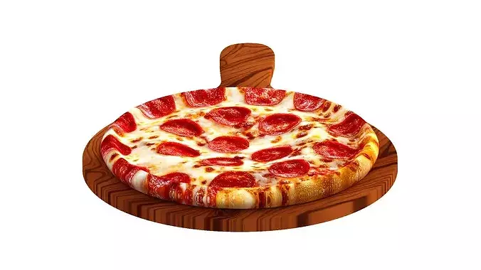 Whole Pepperoni  Pizza- 3D model 5