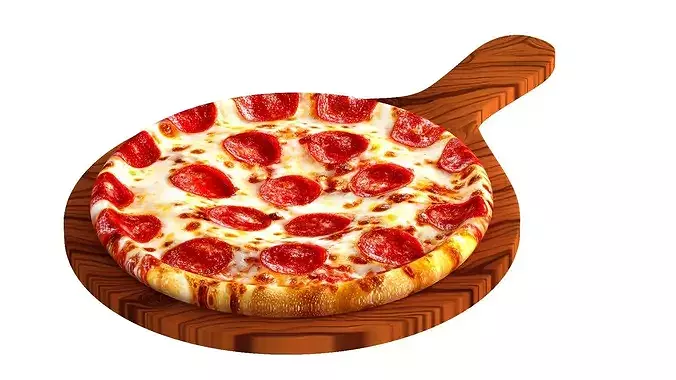 Whole Pepperoni Pizza- 3D model