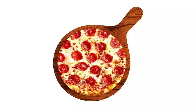Whole Pepperoni  Pizza- 3D model 6