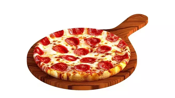 Whole Pepperoni  Pizza- 3D model 2