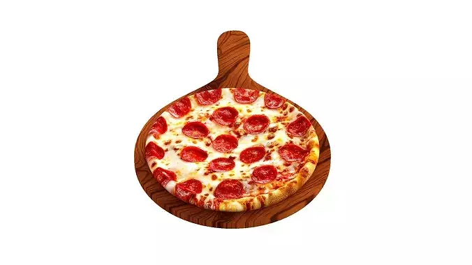 Whole Pepperoni  Pizza- 3D model 4