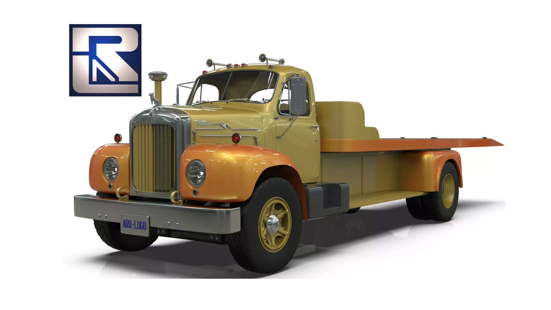 1958 Platform Car Carrier Truck 3D model